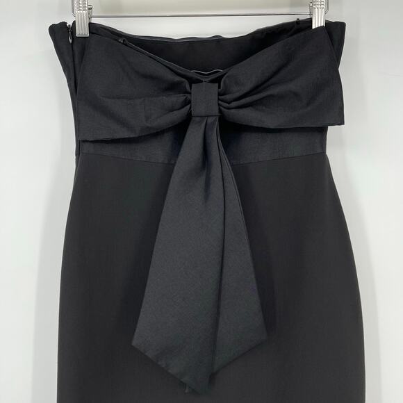 LIKELY | Valerie Dress in Black Bow Strapless Midi Sheath 4 - Picture 8 of 11